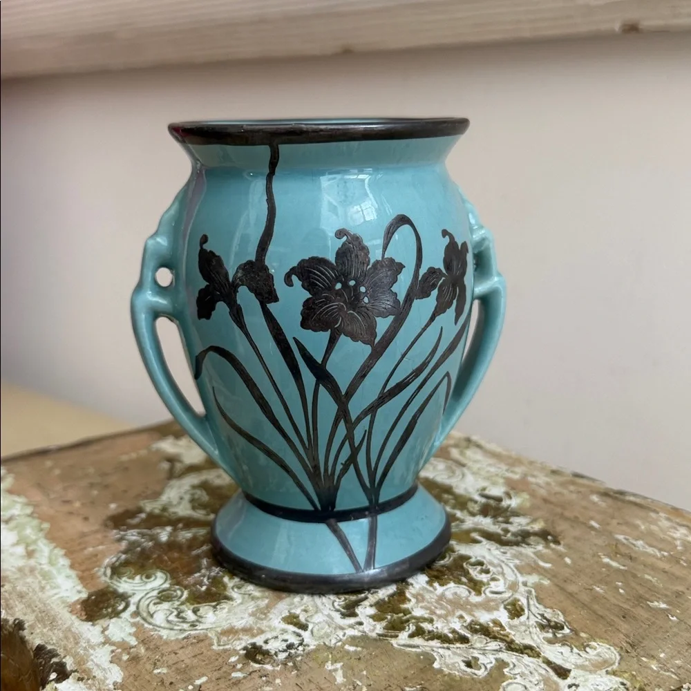 VINTAGE RARE Silver Overlay ROYAL HAEGER Vase